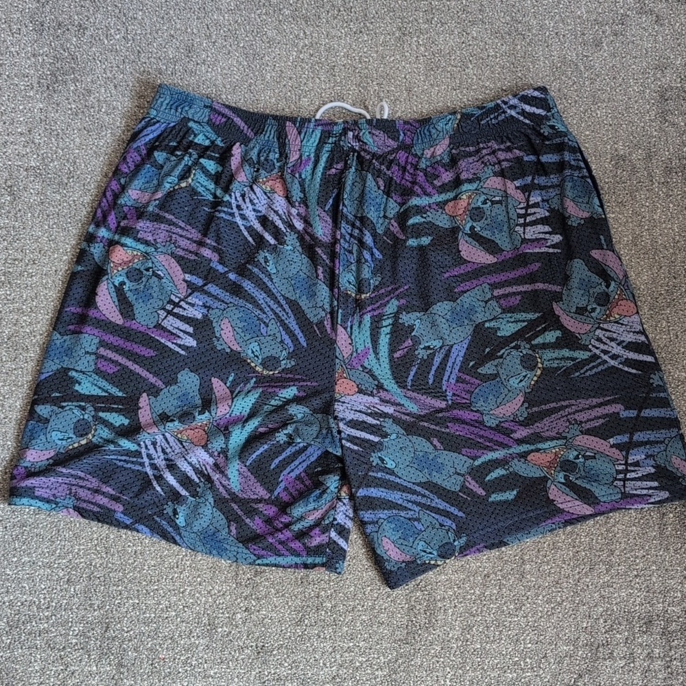 Disney Men's Blue Stitch 626 Mesh Shorts Size XL - Picture 6 of 6